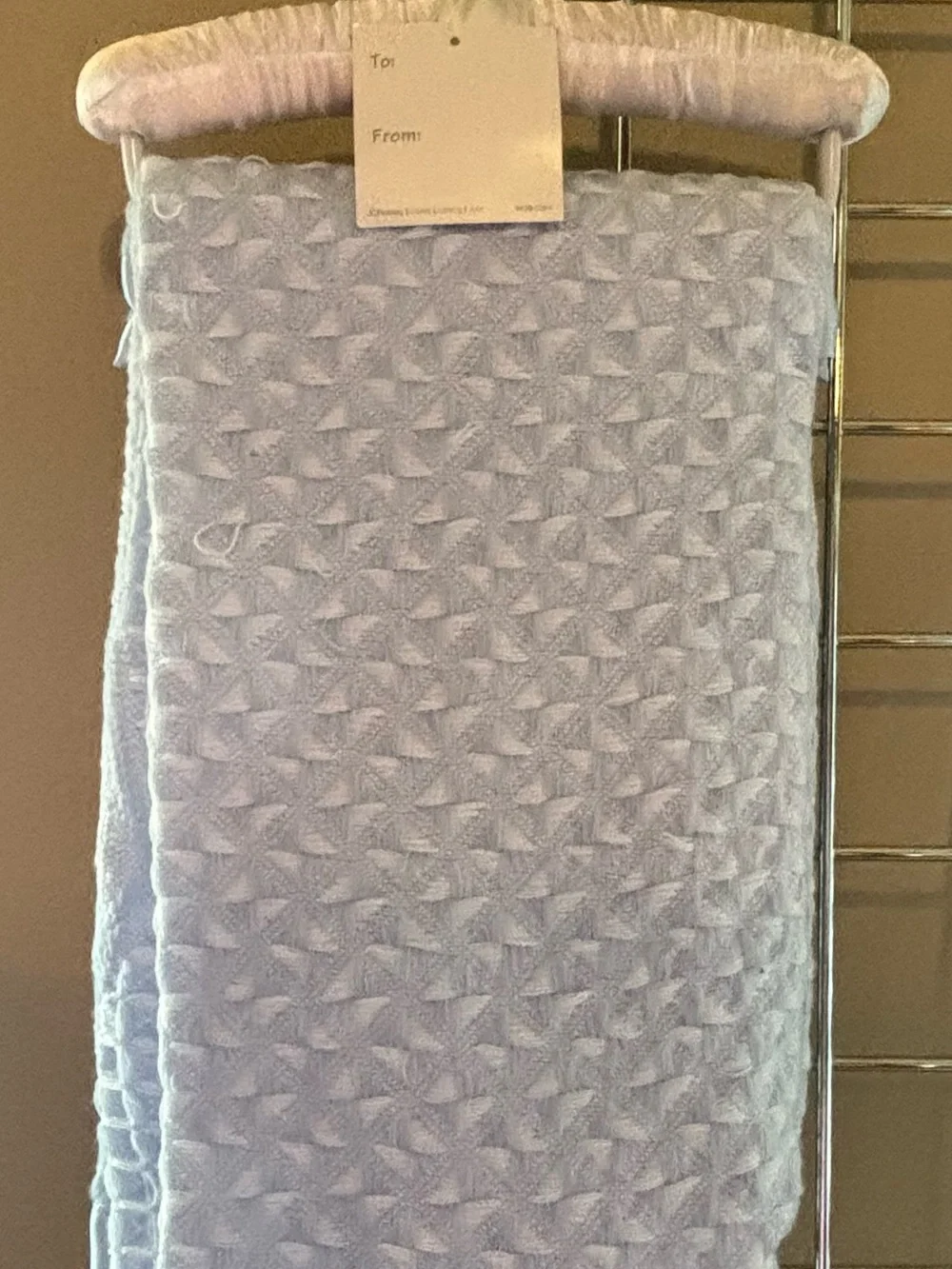 NOS Vintage Embroidered Baby Blanket JCPenney Satin Trim Vintage Shower Gift